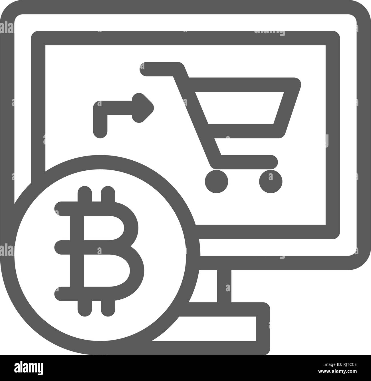 Online Store Mit Bitcoin Cryptocurrency Crypto Munze Symbol - 